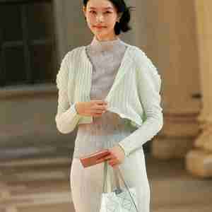 이세이미야케 젤리피쉬 가디건&해칭 스커트