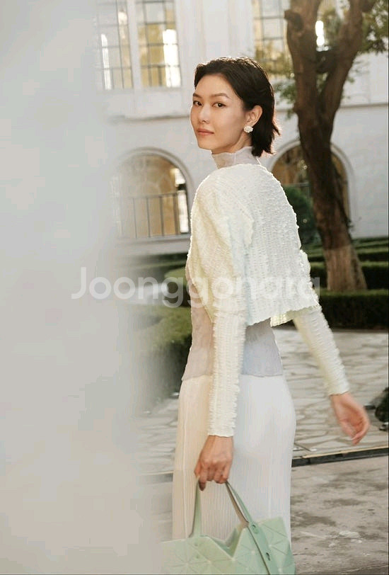 이세이미야케 젤리피쉬 가디건&해칭 스커트--2