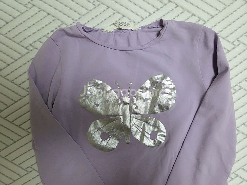H&M 여아 라벤더 나비 긴팔 티셔츠 6-8y--2