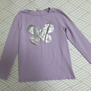 H&M 여아 라벤더 나비 긴팔 티셔츠 6-8y