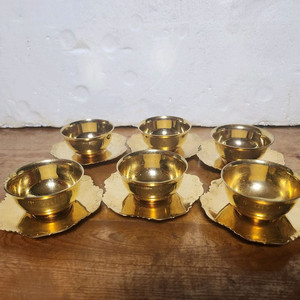 황동 잔 , 잔받침 6셋트 12P