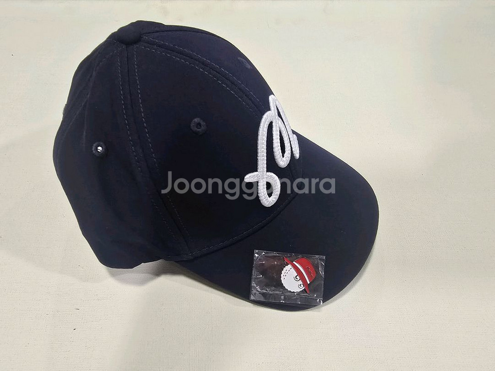 말본 스크립트 볼마커 캡 골프 모자 네이비--0