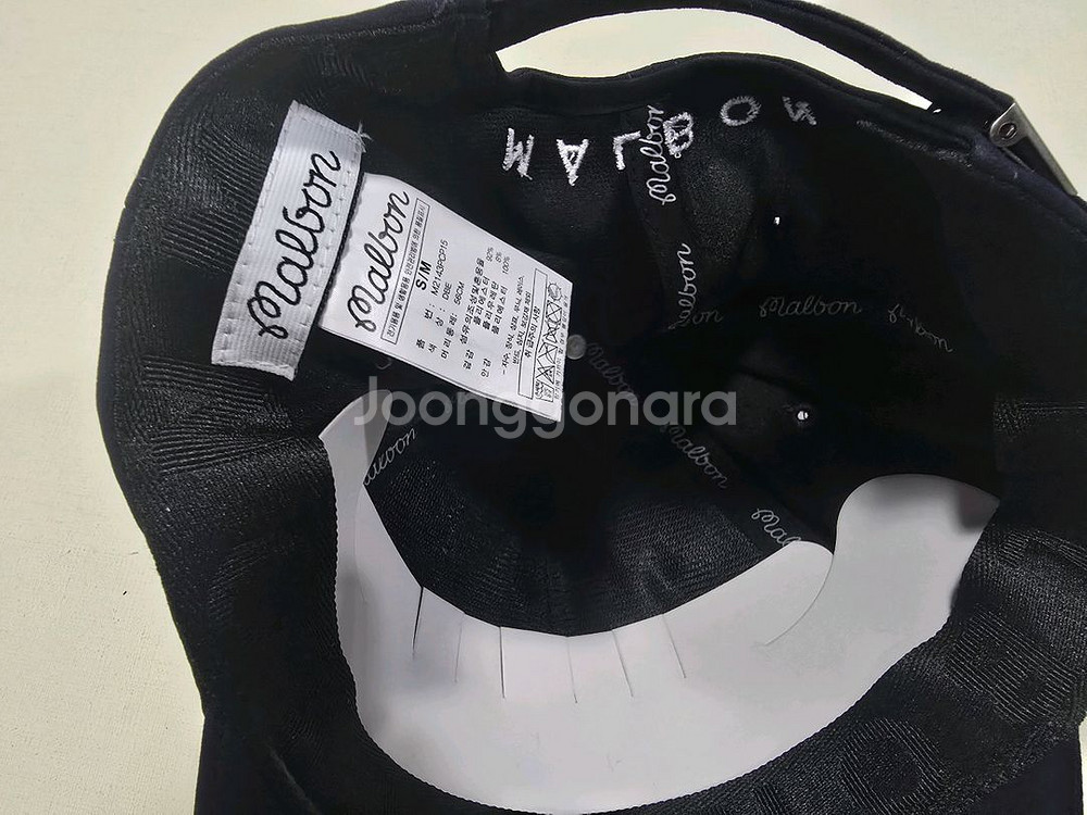 말본 스크립트 볼마커 캡 골프 모자 네이비--5