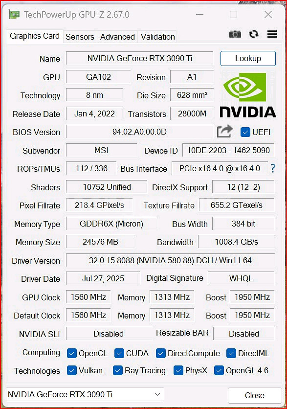MSI RTX3090Ti 슈프림 X 판매합니다.--7