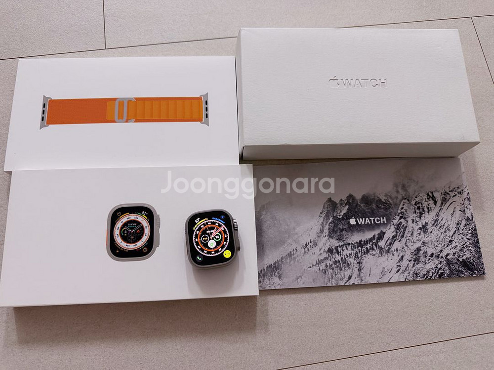 애플워치 울트라 49mm 티타늄 셀룰러 배터리 100%--2
