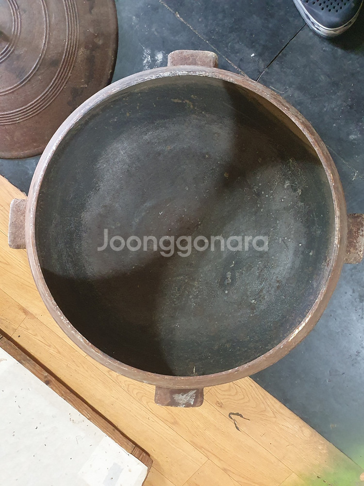 무쇠 가마솥 솥뚜껑 불판 솥뚜껑50cm 밑에 가마--3