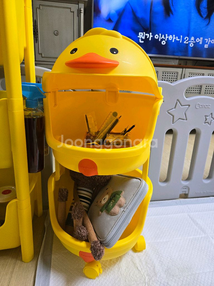 어린이소품정리,오리모양수납장--1