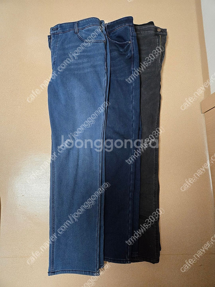 뱅뱅 라이크라 데님 겨울 기모 청바지 3장다 38사이즈--0
