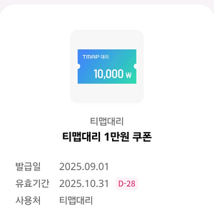 티맵대리 1만원 쿠폰