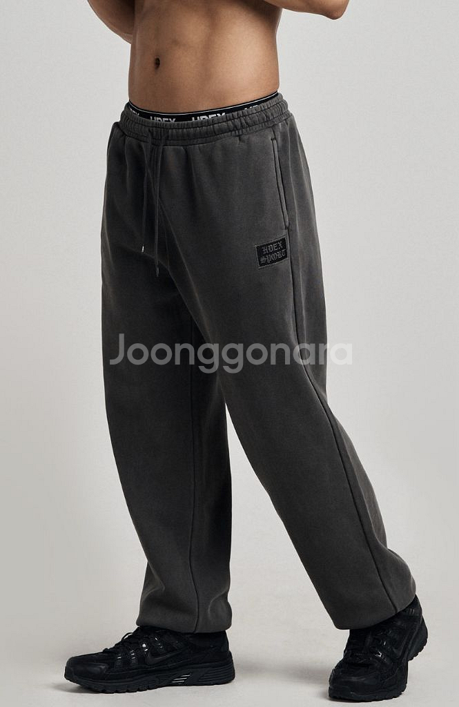 HDEX 고딕 라벨 피그먼트 조거 스웨트 팬츠 M--1