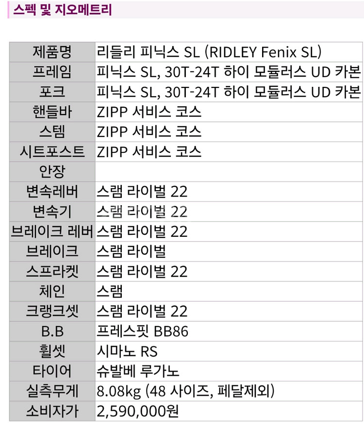 명품 카본 로드 자전거. 리들리 피닉스 SL 사이즈M--8