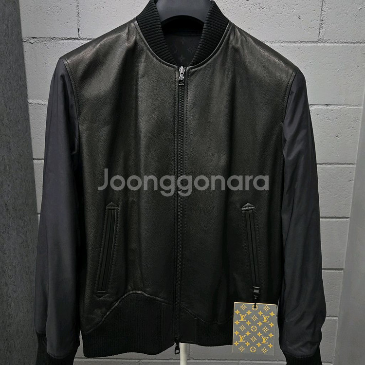 루이비통 레더 LV 모노그램 리버서블 블루종 자켓--1