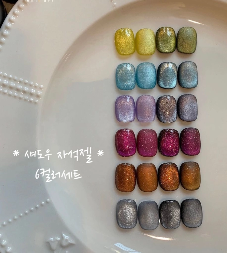 (새상품 당일배송!)젤네일 매직자석젤 6컬러세트 이미지