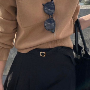 유메르 니드 카라 니트 자켓 카멜