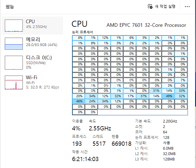 파이노드&게임컴퓨터32,40,44,64코어(윈11정품)--4
