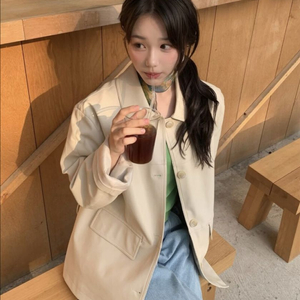 (새상품) 샤드라마 하프 레더 자켓 가죽 하프코트