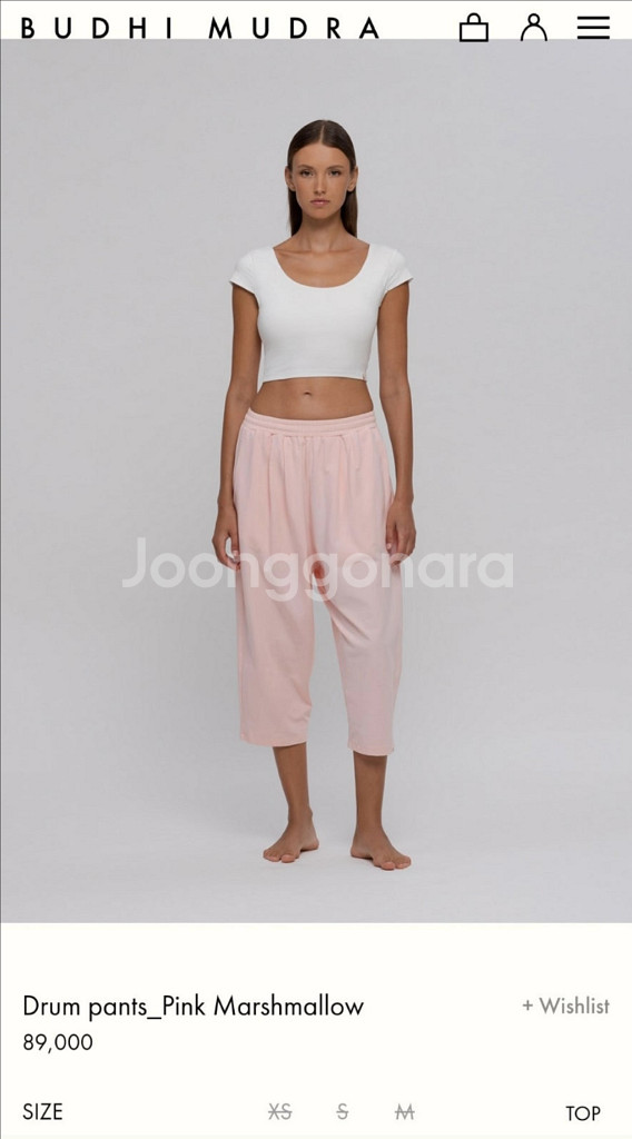 부디무드라 드럼팬츠 파우더핑크 S 새상품--0