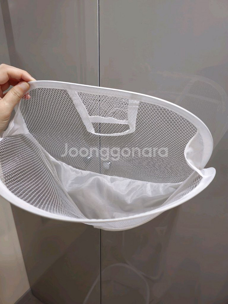 접이식 걸이식 메쉬 빨래바구니 화이트 2개 일괄--3