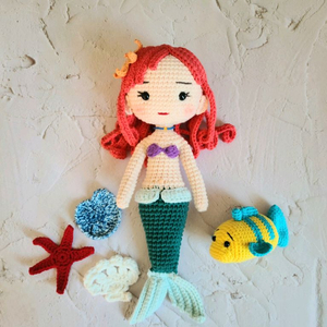 디즈니 인어공주 손뜨개 인형 (계좌거래)