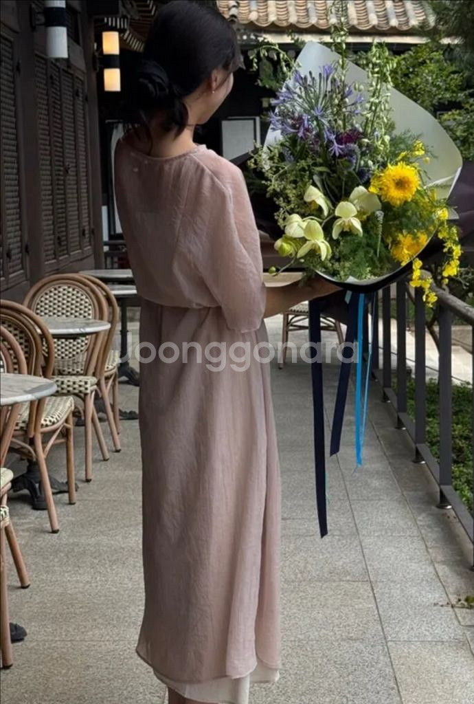 오브베이지 레이어드 시스루원피스--3