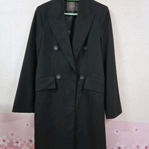 IZEL 블랙 더블 롱 코트 S(55)