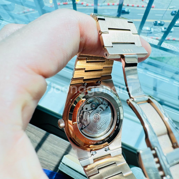 티쏘 prx 피워매틱 로즈골드 청판 40mm--1