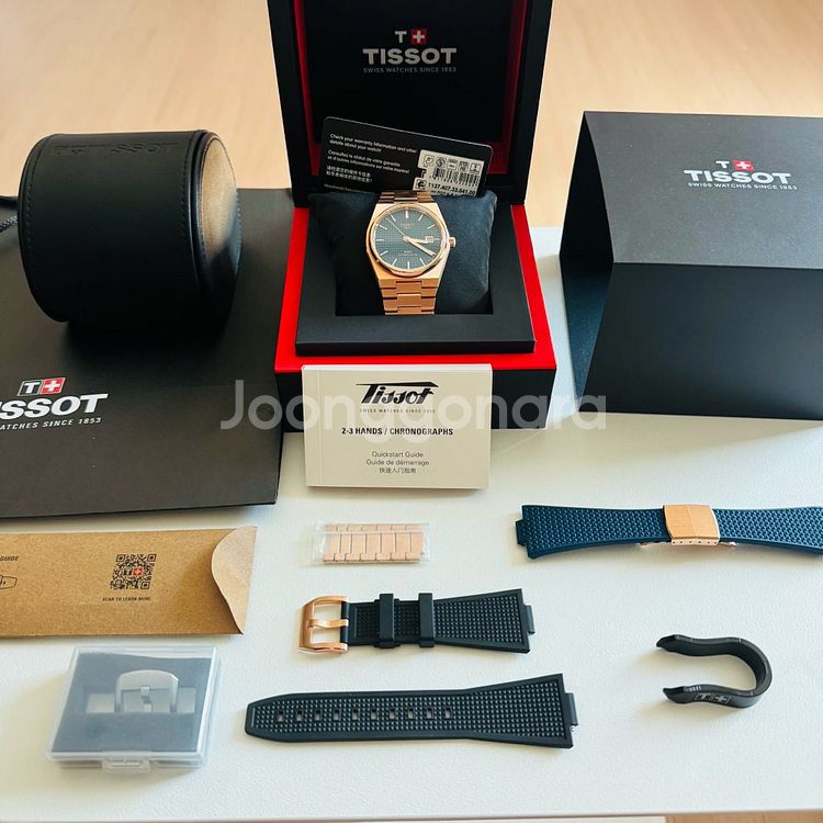 티쏘 prx 피워매틱 로즈골드 청판 40mm--2