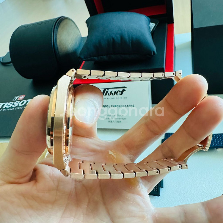 티쏘 prx 피워매틱 로즈골드 청판 40mm--4