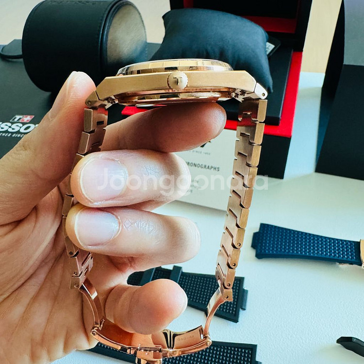 티쏘 prx 피워매틱 로즈골드 청판 40mm--3