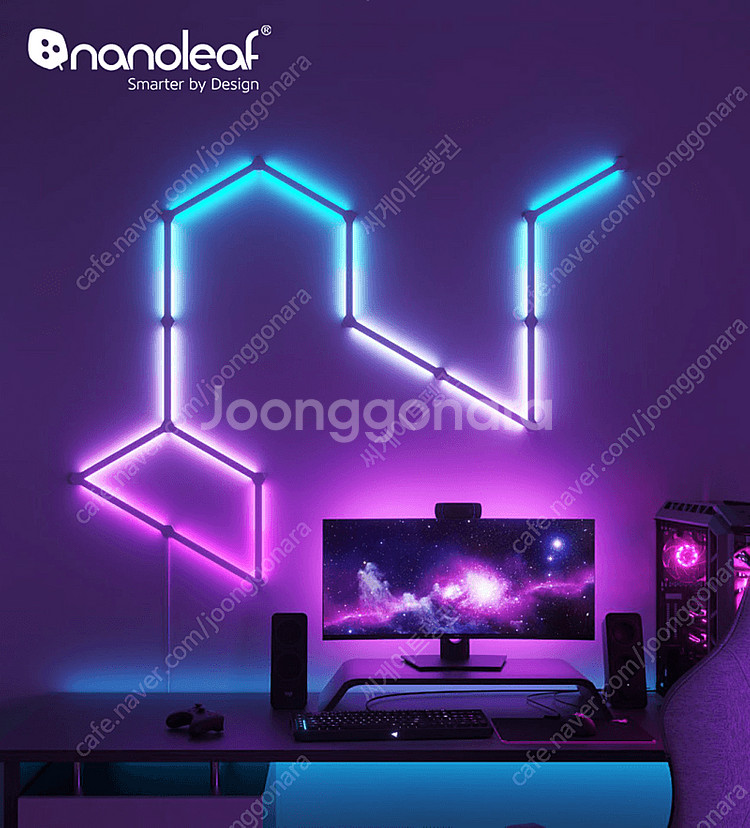 나노리프 라인 Nanoleaf 스퀘어 블랙스킨 추가전원--1