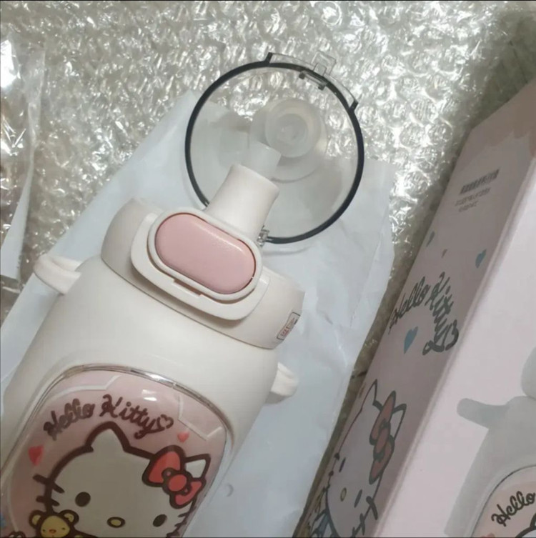 산리오 헬로우키티 원터치 보온보냉 스트랩 텀블러 보틀--2