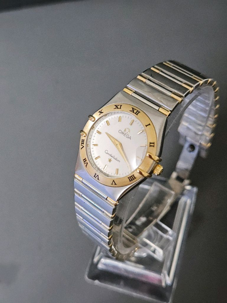 오메가 컨스틸레이션 하프바 여성 콤비메탈 시계 이미지