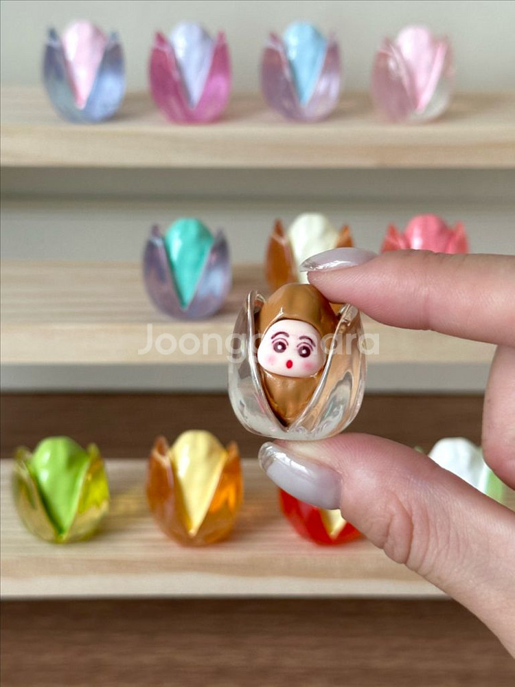 핸드메이드 수지 투명 짱구 피스타치오 미니어처 피규어--2