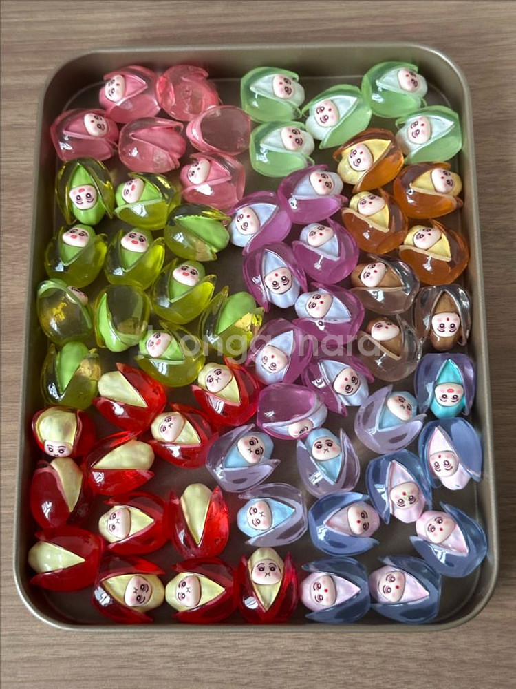 핸드메이드 수지 투명 짱구 피스타치오 미니어처 피규어--3