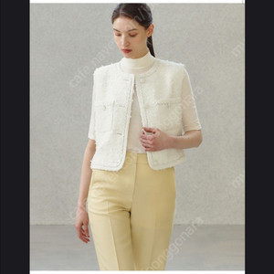 한스스타일HS 제작/ 트리밍 트위드 베스트