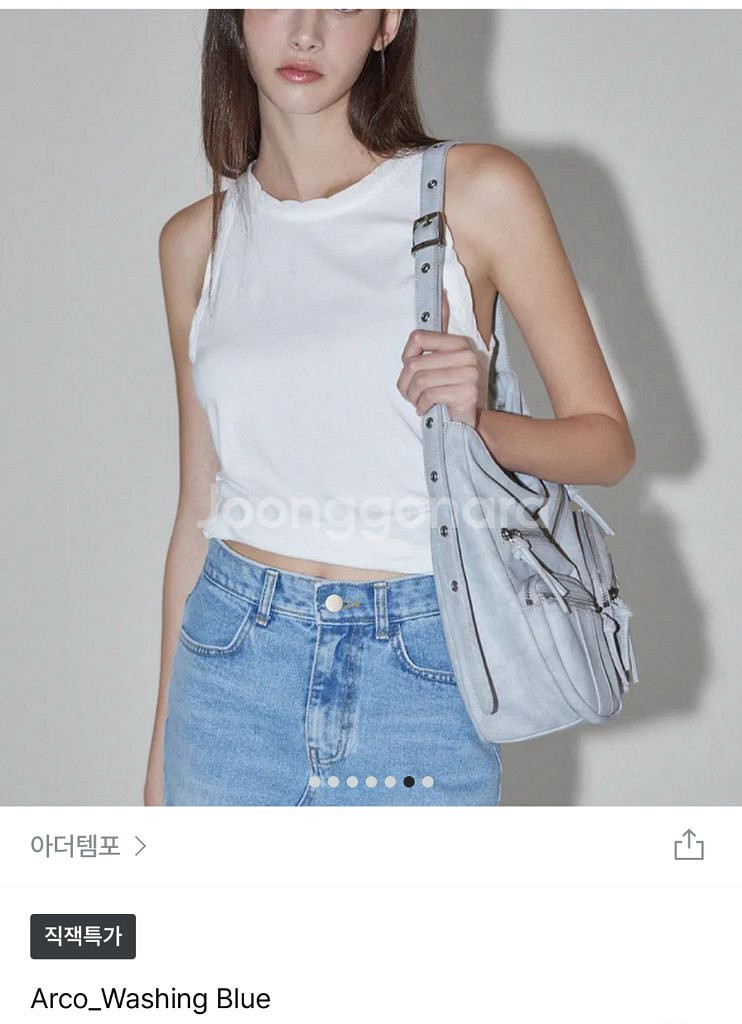 아더템포 아르코 워싱블루 데님 크로스백 캐쥬얼--0