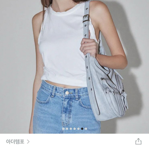 아더템포 아르코 워싱블루 데님 크로스백 캐쥬얼