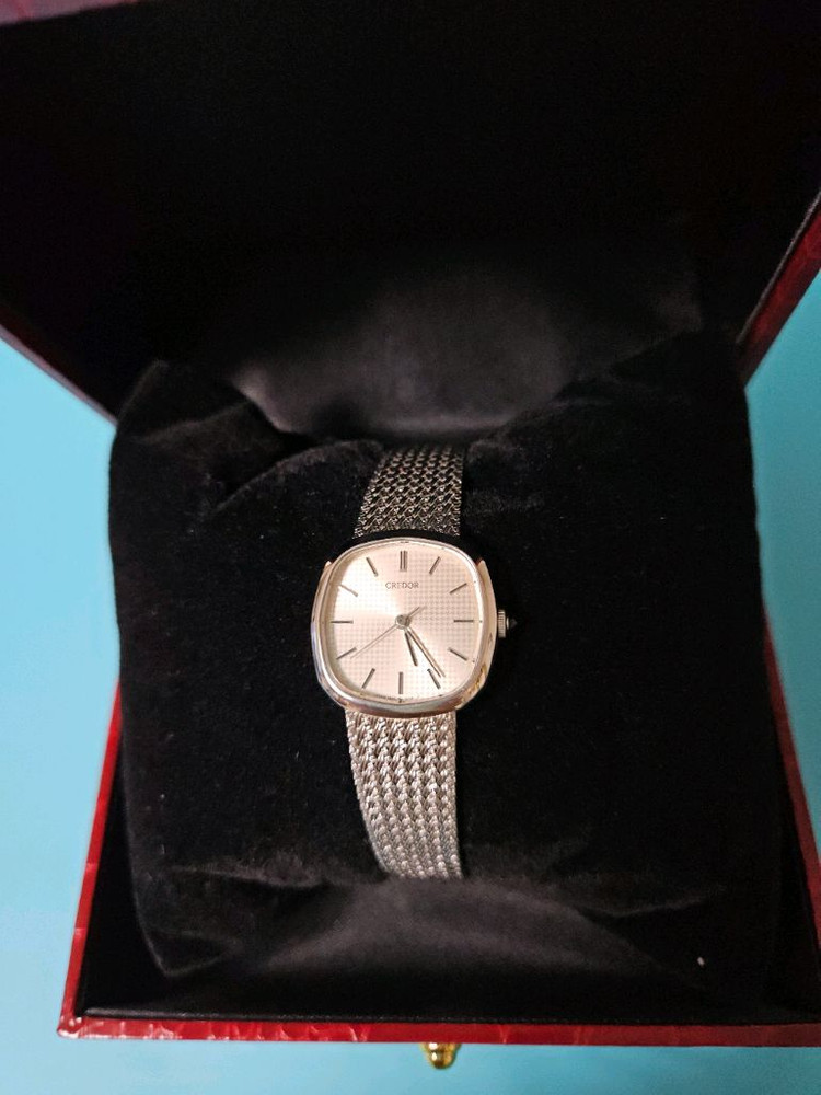 크레도르 여성용 백통 일체형 통메쉬밴드 메탈 시계/JA--4