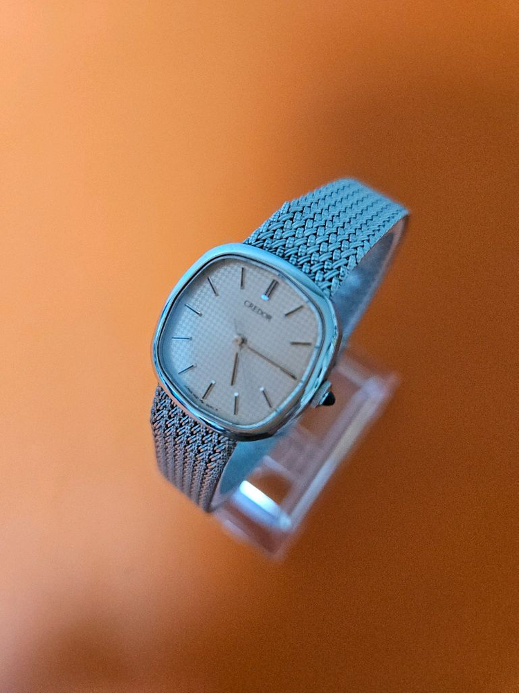 크레도르 여성용 백통 일체형 통메쉬밴드 메탈 시계/JA--6