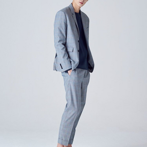 에잇세컨즈 그레이 체크 셋업 재킷L + 슬랙스80 8s