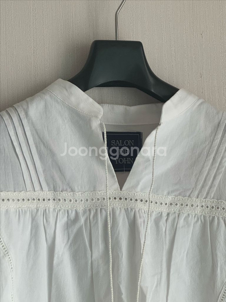 살롱드욘 Lace Cotton Mini Dress--0