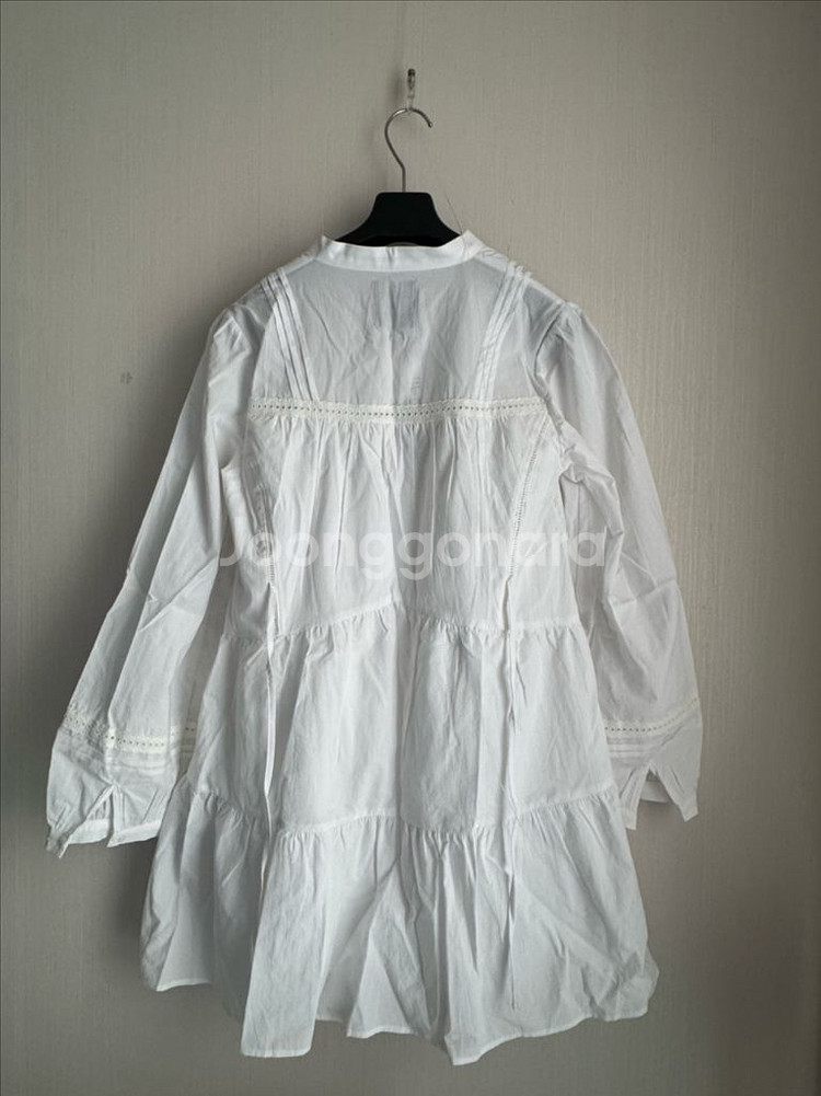 살롱드욘 Lace Cotton Mini Dress--4