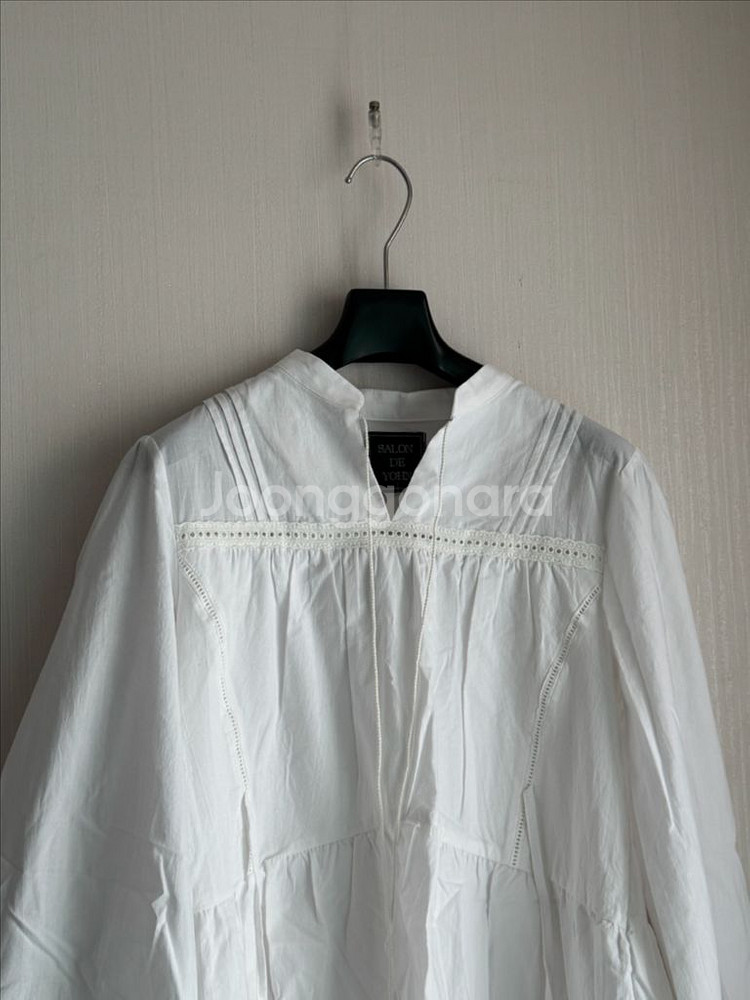 살롱드욘 Lace Cotton Mini Dress--6