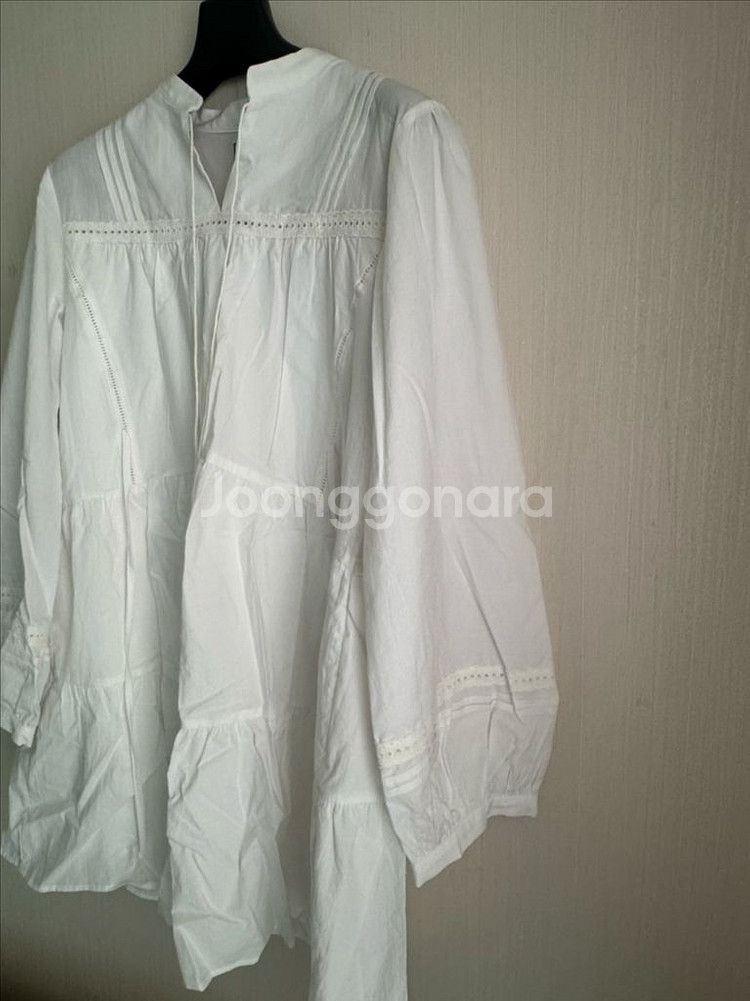 살롱드욘 Lace Cotton Mini Dress--9