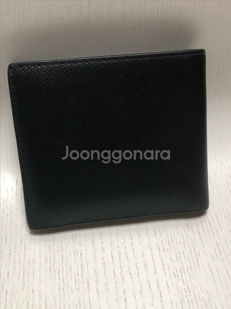 프라다 사피아노 블랙메탈로고 반지갑--6