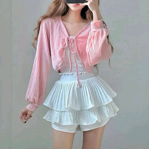 에이블리 핑크 볼레로가디건 교신