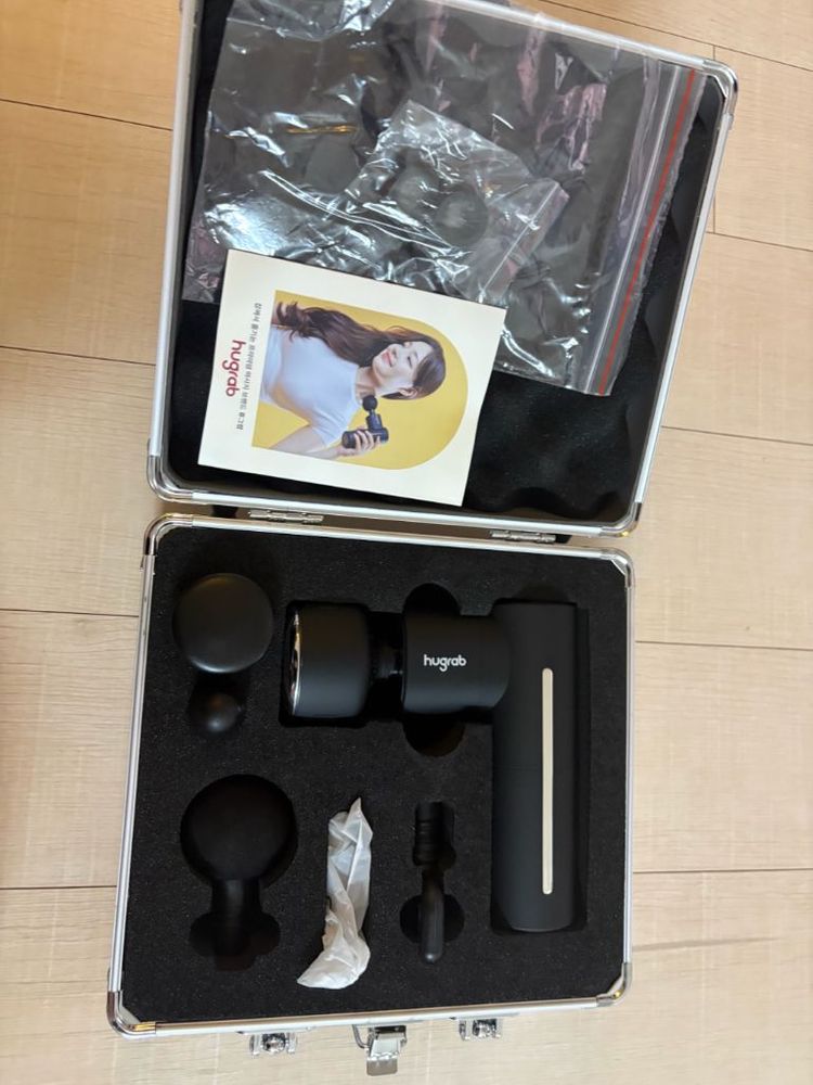 휴그랩 냉온열 마사지건 미사용 새제품 진동 무선 미니--1