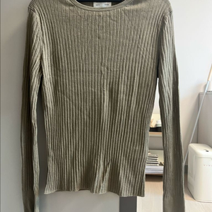 타임 실크 리브드 니트 탑