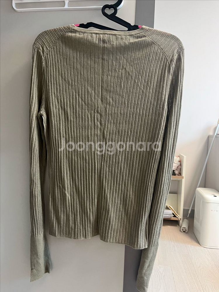 타임 실크 리브드 니트 탑--1