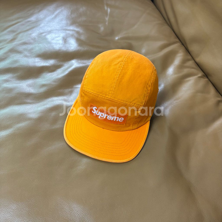 슈프림 오렌지 캠프캡 모자 (Washed Orange)--0
